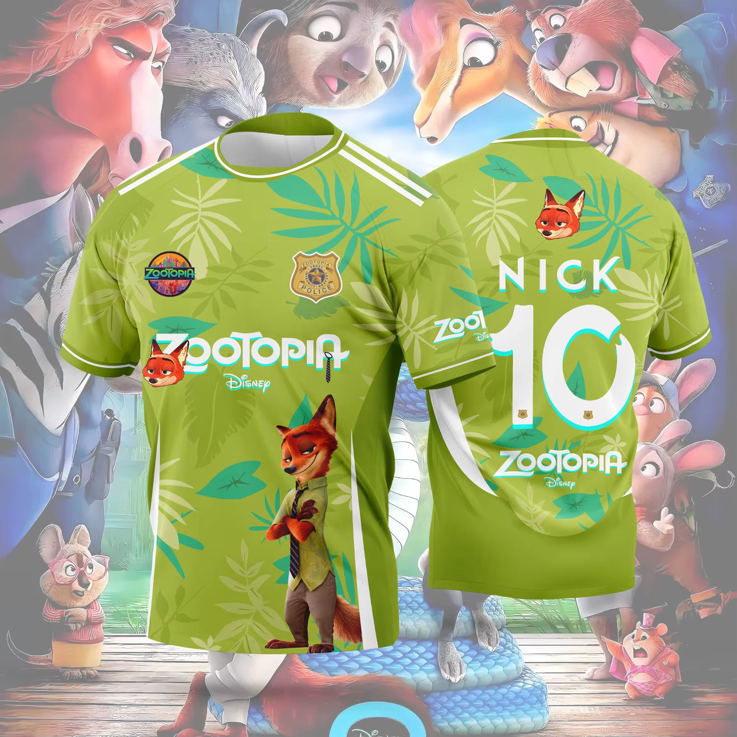 Nouveauté 2026 : Maillot Anime Zootopia - T-shirt de sport décontracté pour hommes et femmes pour le