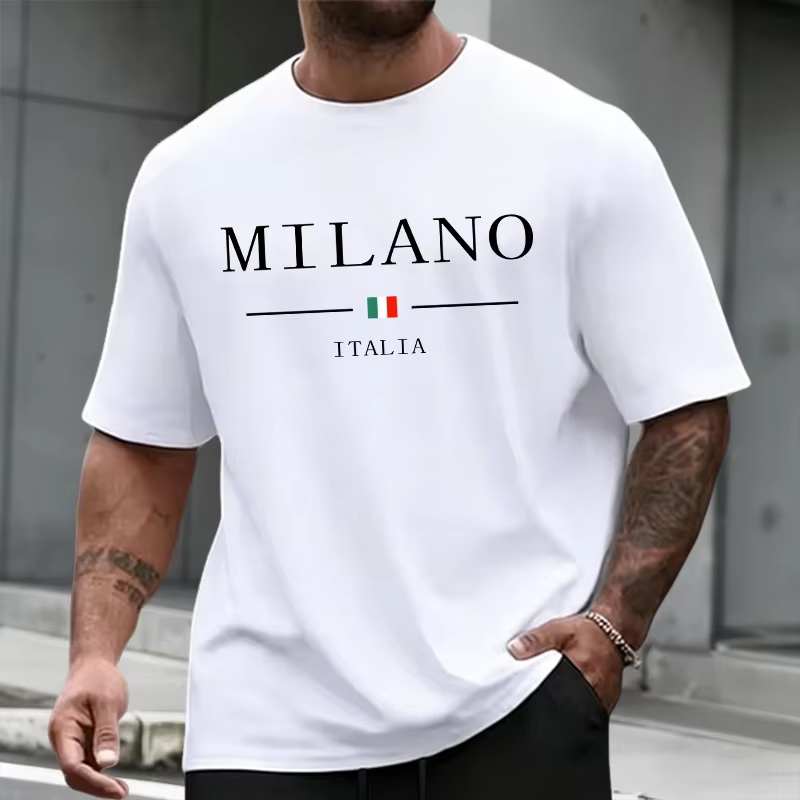 Ensemble de survêtement décontracté pour homme, collection été 2026, style italien : T-shirt à manch