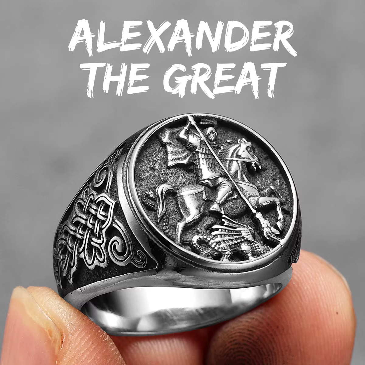 Saint George Slay Dragon hommes anneaux en acier inoxydable Punk Rock trucs Cool accessoires de mode