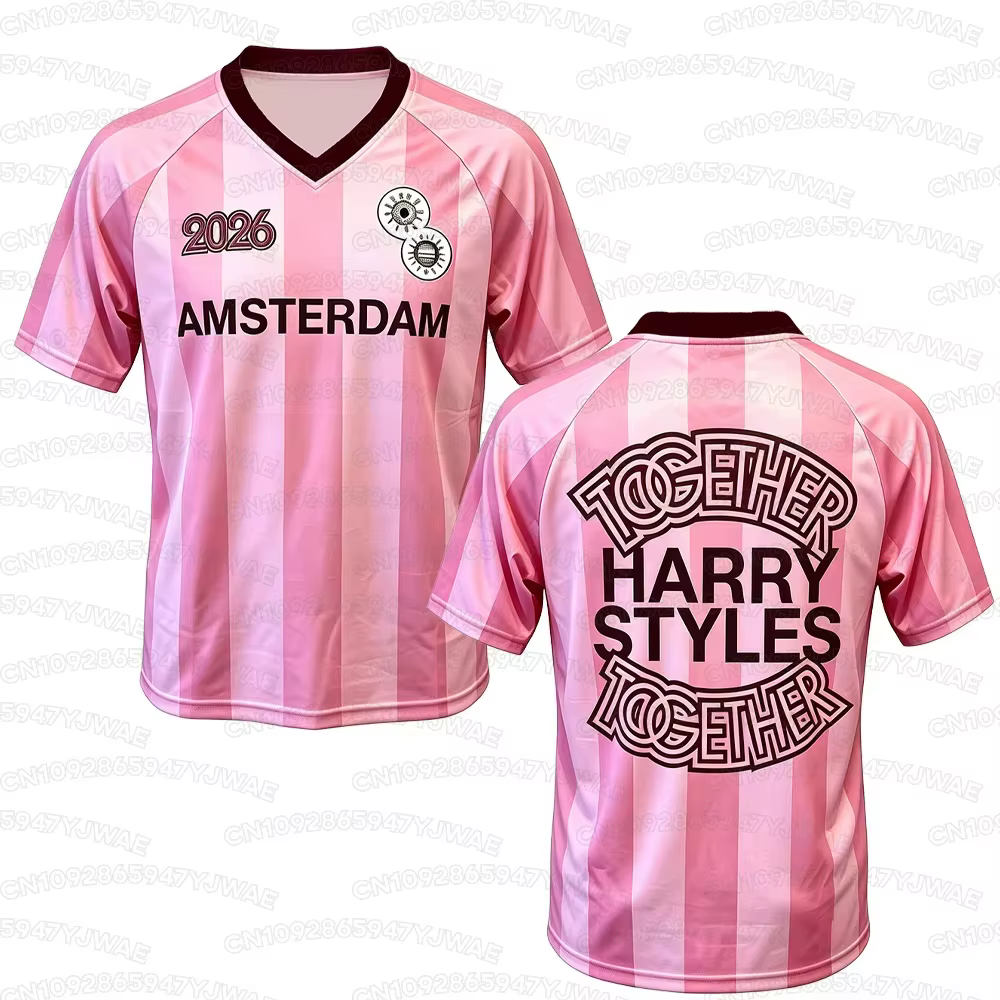 Nouveautés 2026 T-shirt Homme Femme Col en V Respirant Manches Courtes T-shirt Maillot de Foot Harry