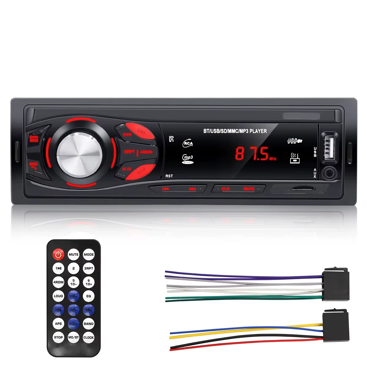 PHONEPACE Bluetooth autoradio 4x15W voiture Audio FM Radio lecteur MP3 USB/SD/AUX appel mains libres