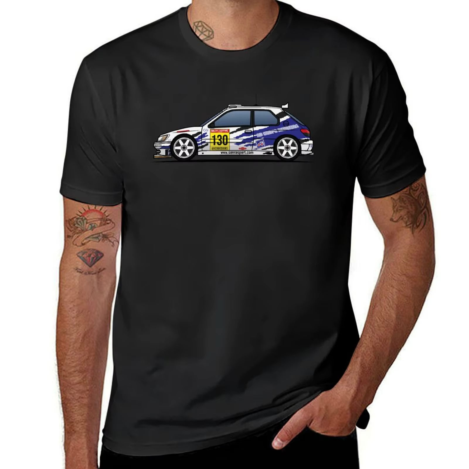 MAXI Peugeot-T-shirt homme uni, personnalisé, CAR Manuel Senra, 306
