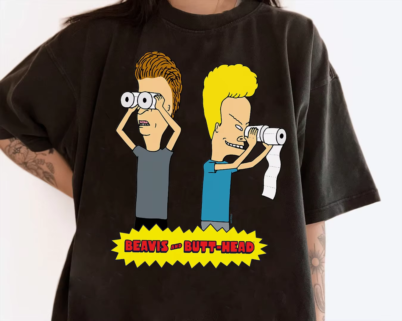T-shirt MTV Beavis et Butthead Throwback des années 90, t-shirt avec logo de télévision musicale, ch