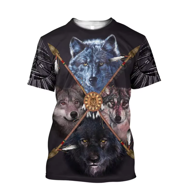 T-shirt manches courtes homme, estival et décontracté, à la mode, avec impression 3D, de style indie