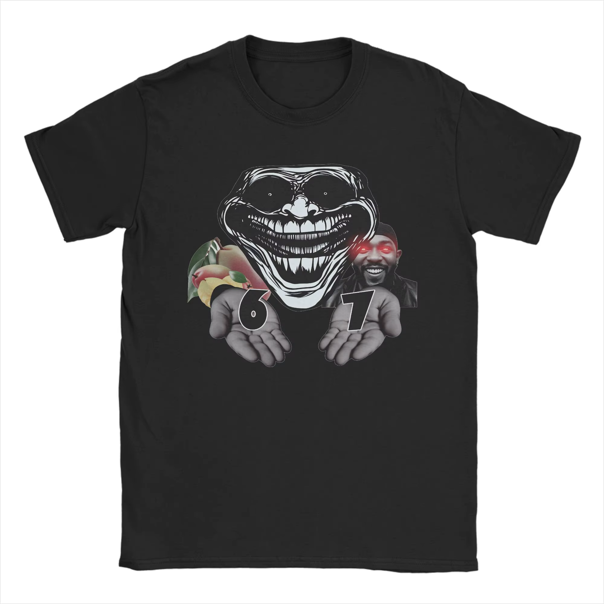 T-shirt graphique Trollface Meme pour hommes, col ras du cou, en coton, à manches courtes, vêtements