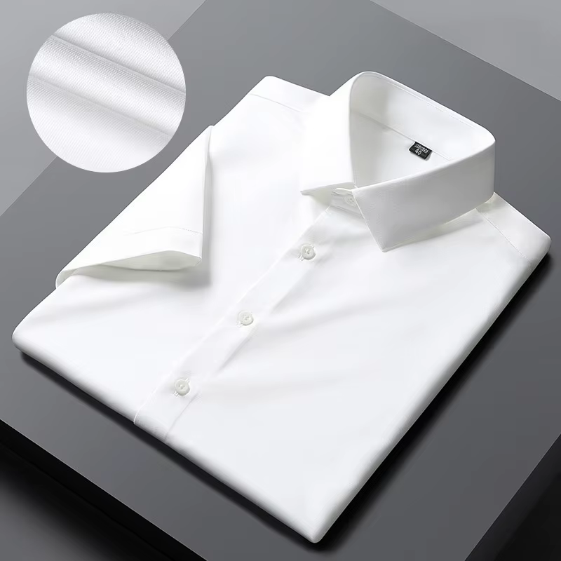 Chemises pour hommes à manches courtes, chemises habillées pour hommes, coupe slim, chemise sociale,
