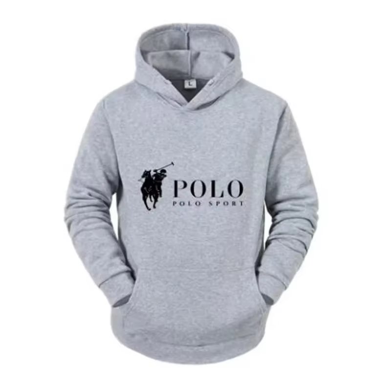 Polo Sport classique noir à capuche hommes Sport décontracté pur coton à capuche mode cheval Logo im