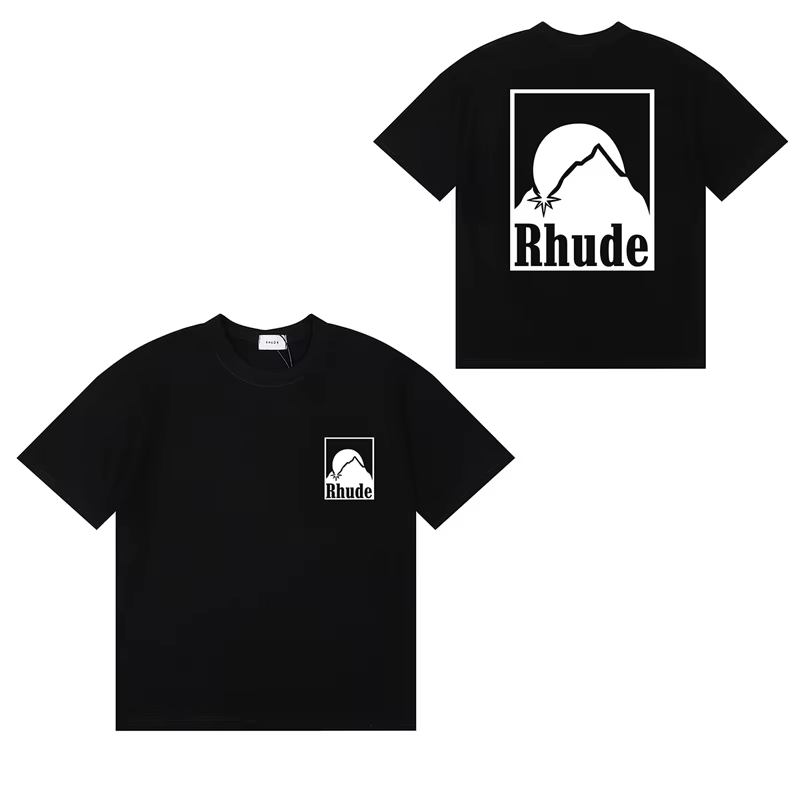 T-shirt Rhude de haute qualité avec imprimé lettres, manches courtes, été, décontracté, pour hommes 
