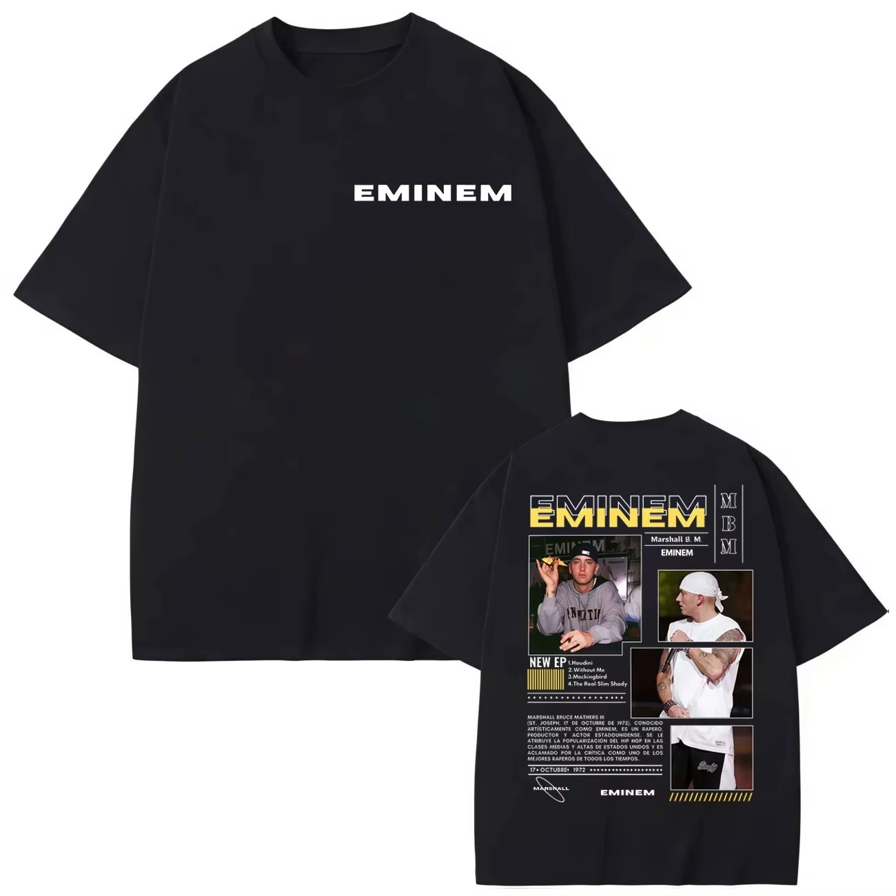 T-shirt de rappeur Eminem pour hommes et femmes, vêtements de mode Hip Hop, T-shirt en coton de haut
