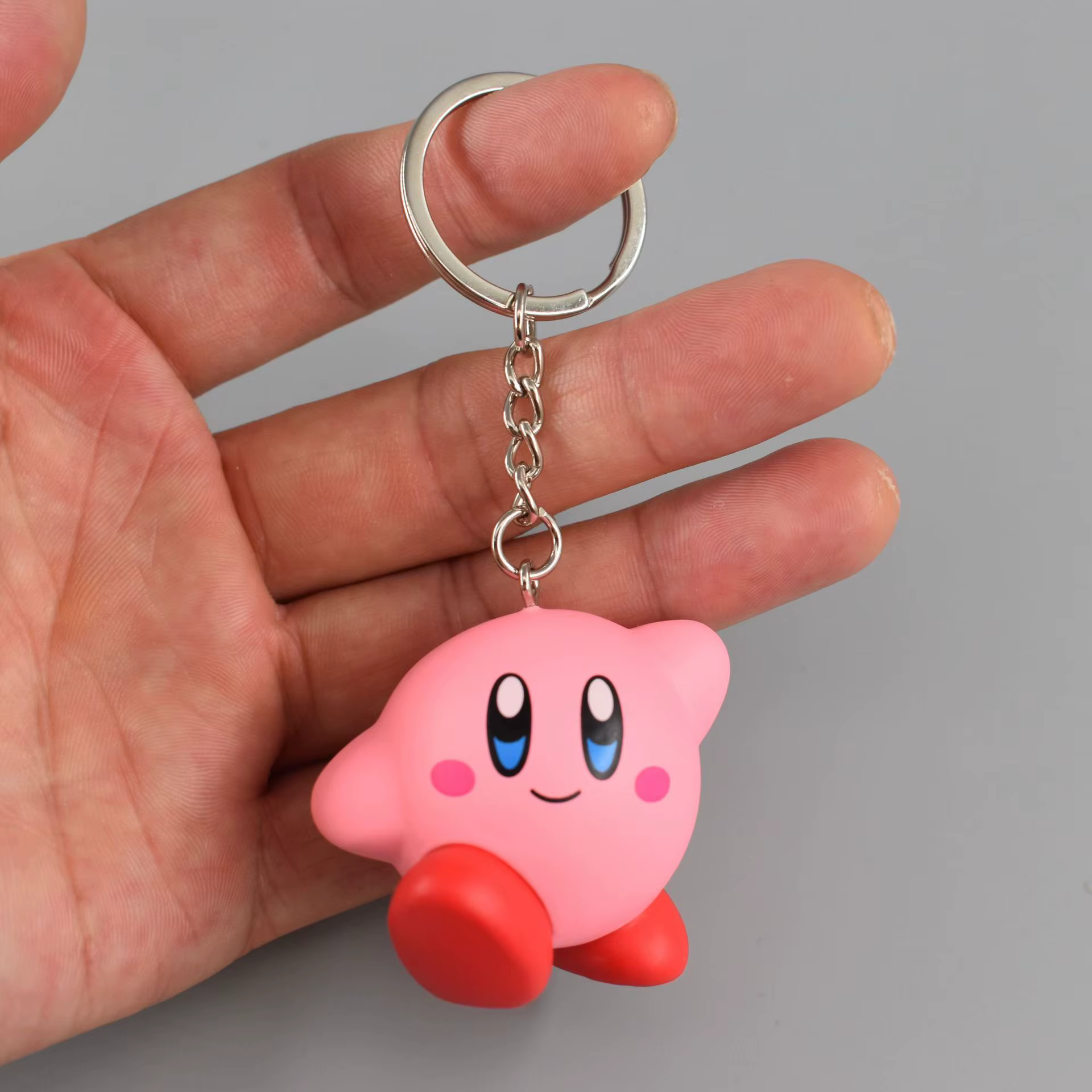 Porte-clés Kirby Kawaii, accessoire de jeu, décoration de sac à dos, pendentif, cadeau d'anniversair