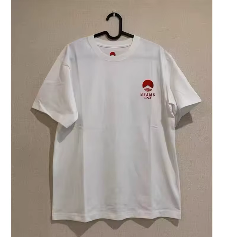 2025 Fuji Mountain Broder Logo Japonais Style Coréen Unisexe Hommes Femmes Coton Lâche Couple T-shir