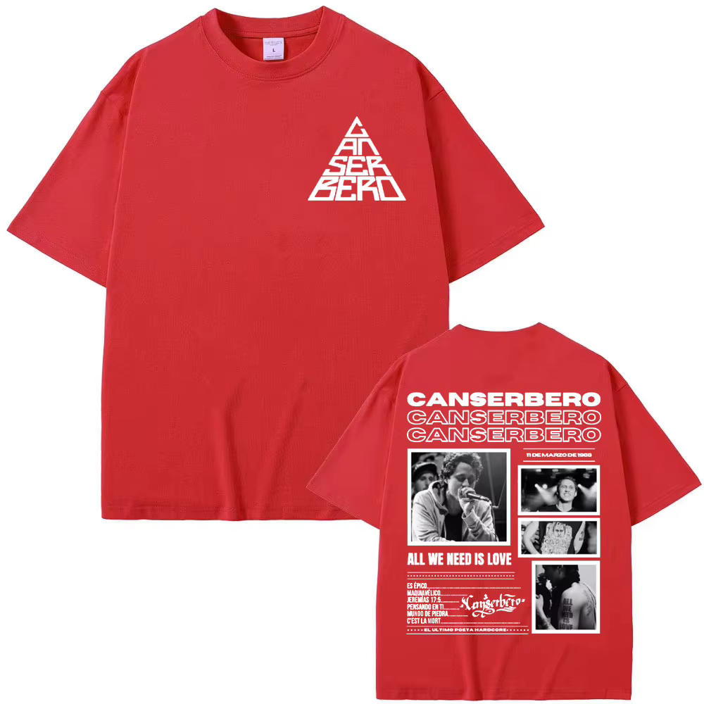 Canserbero tout ce dont nous avons besoin est amour Album 2025 Tour T-shirts hommes femmes Harajuku 