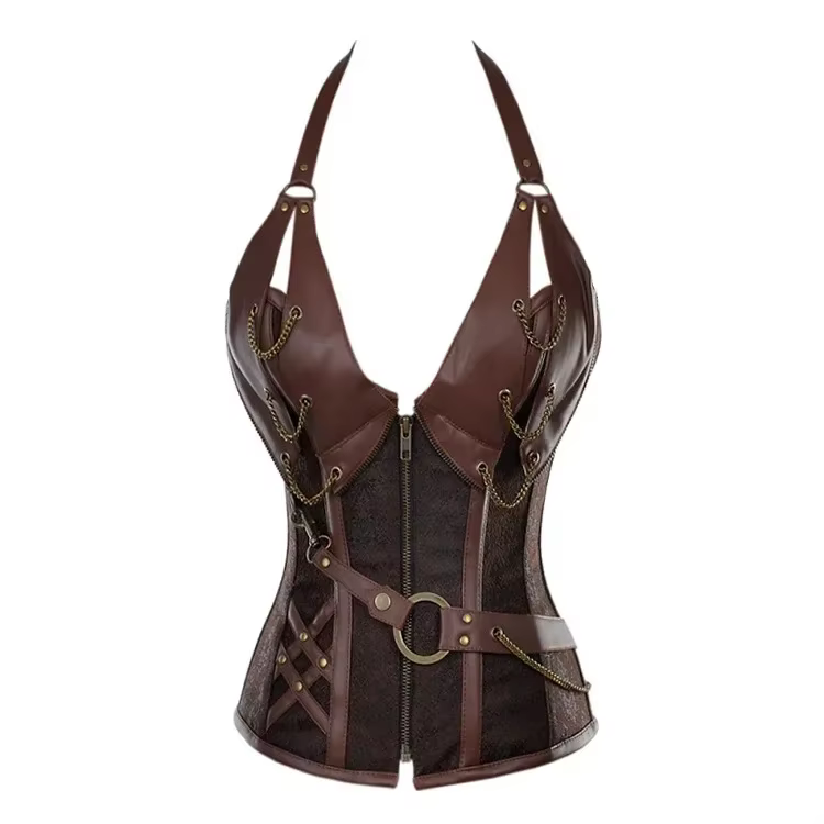 Cosplay médiéval Steampunk vêtements femmes Pirate Costume gothique chevalier Corset Halloween cuir 