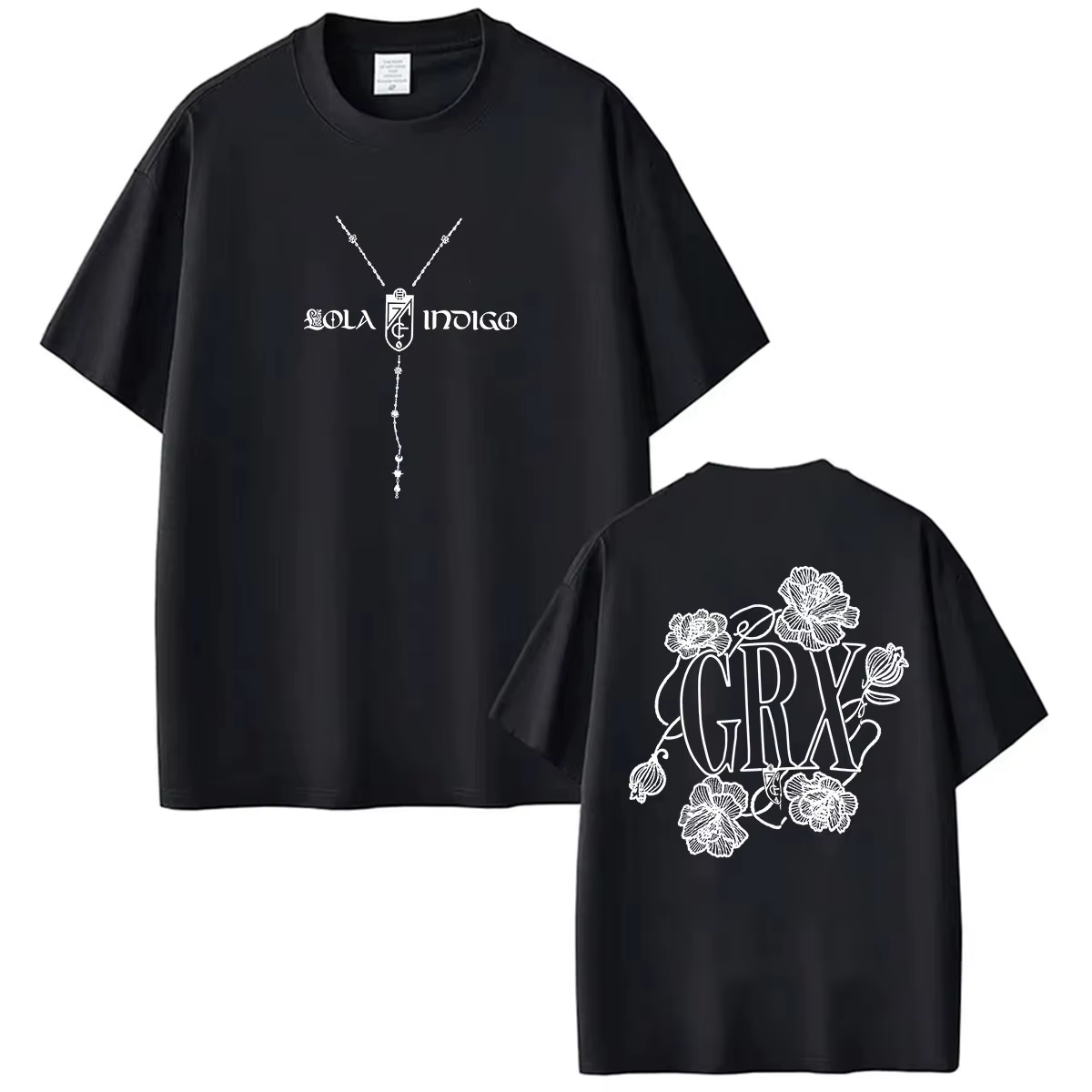 Lola Indigo GRX Tour 2026 Nouveaux articles promotionnels T-shirts imprimés double face pour hommes 