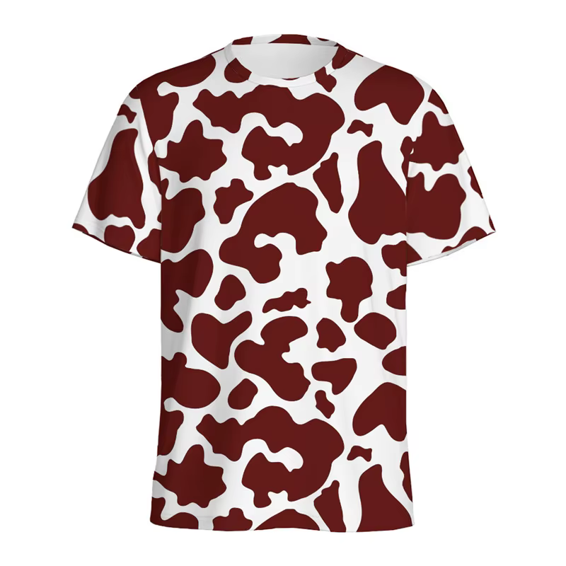 Dessin animé fromage chocolat motif T-shirt pour hommes enfants 3D imprimé T-shirt été ample à manch