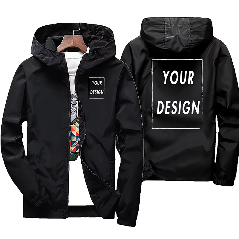 Nom personnalisé: veste d'automne, coupe-vent imperméable pour hommes, vêtements décontractés, grand