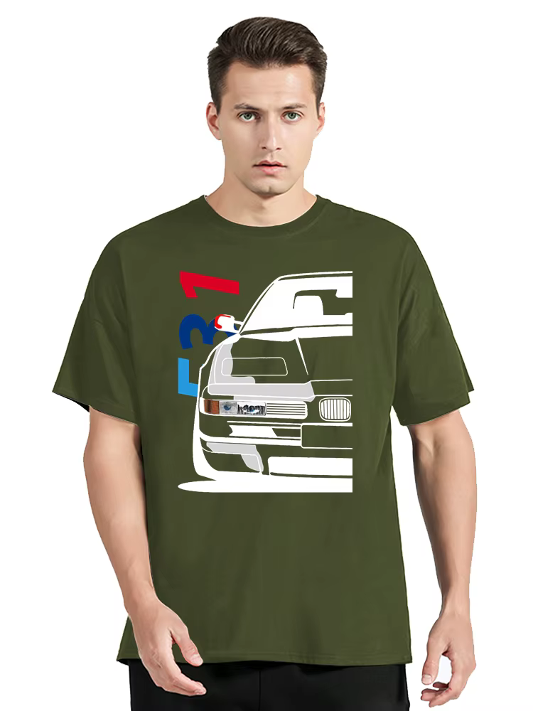 T-shirt en coton à col rond imprimé voiture classique pour hommes, vintage, cool, automobile, amour,
