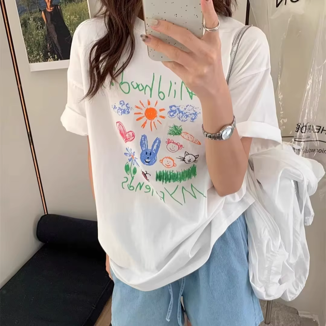 T-shirt à manches courtes pour femmes, imprimé floral Vintage, col rond, confortable, respirant, déc