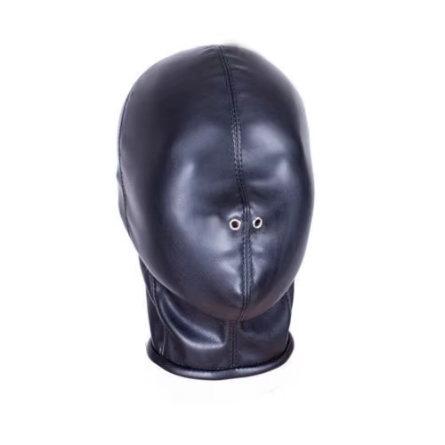Casque de Bondage BDSM en cuir PU souple et réglable, cagoule, masque fermé, nez ouvert, trou, jouet