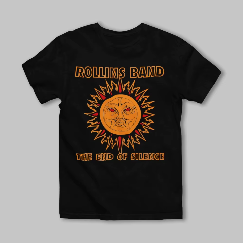 Rollins Band "The End of Silence" T-shirt noir à manches courtes pour hommes, pur coton, t-shirt str