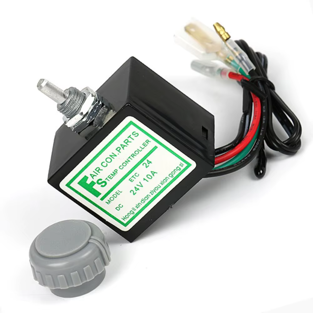 Thermostat de climatiseur de voiture ABS, accessoire automobile, Thermostat électronique 12V/24V, in