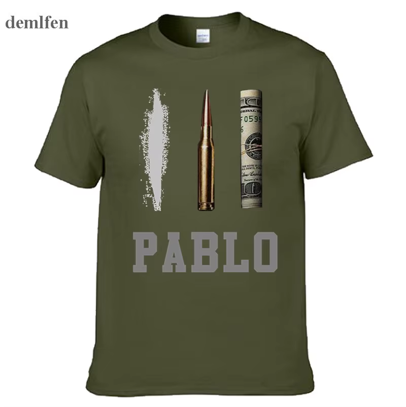 T-shirt à col rond en coton pour hommes, T-shirt Escobar, Équipement Narcos, Hip Hop, Streetwear, Y-