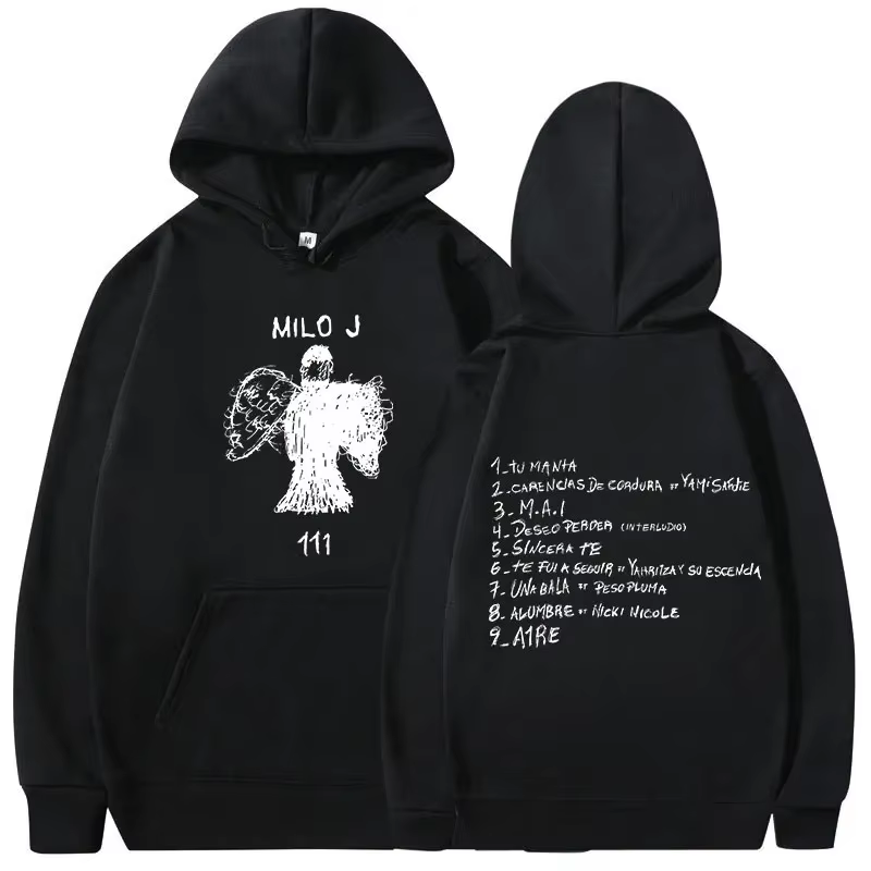 Milo J sweats à capuche 111 Album Merch sweats à capuche hommes femmes mode Hip Hop Vintage à manche