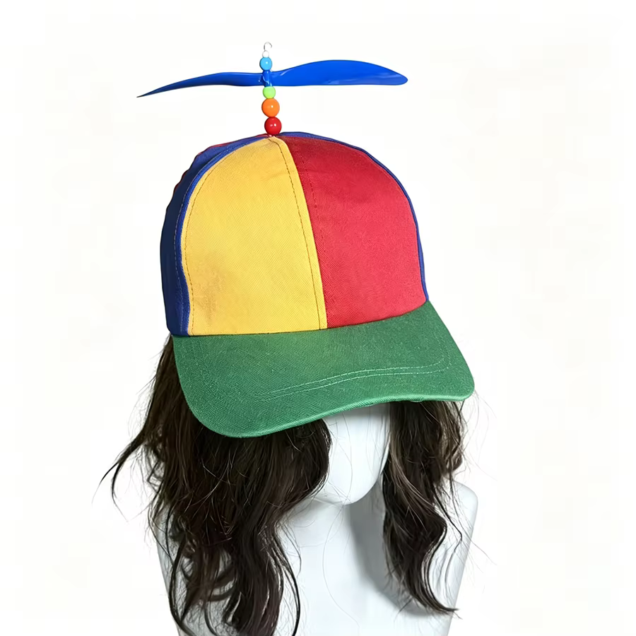 Chapeau à hélices multicolores amusant pour adultes, casquette de baseball hélicoptère rotative, nou