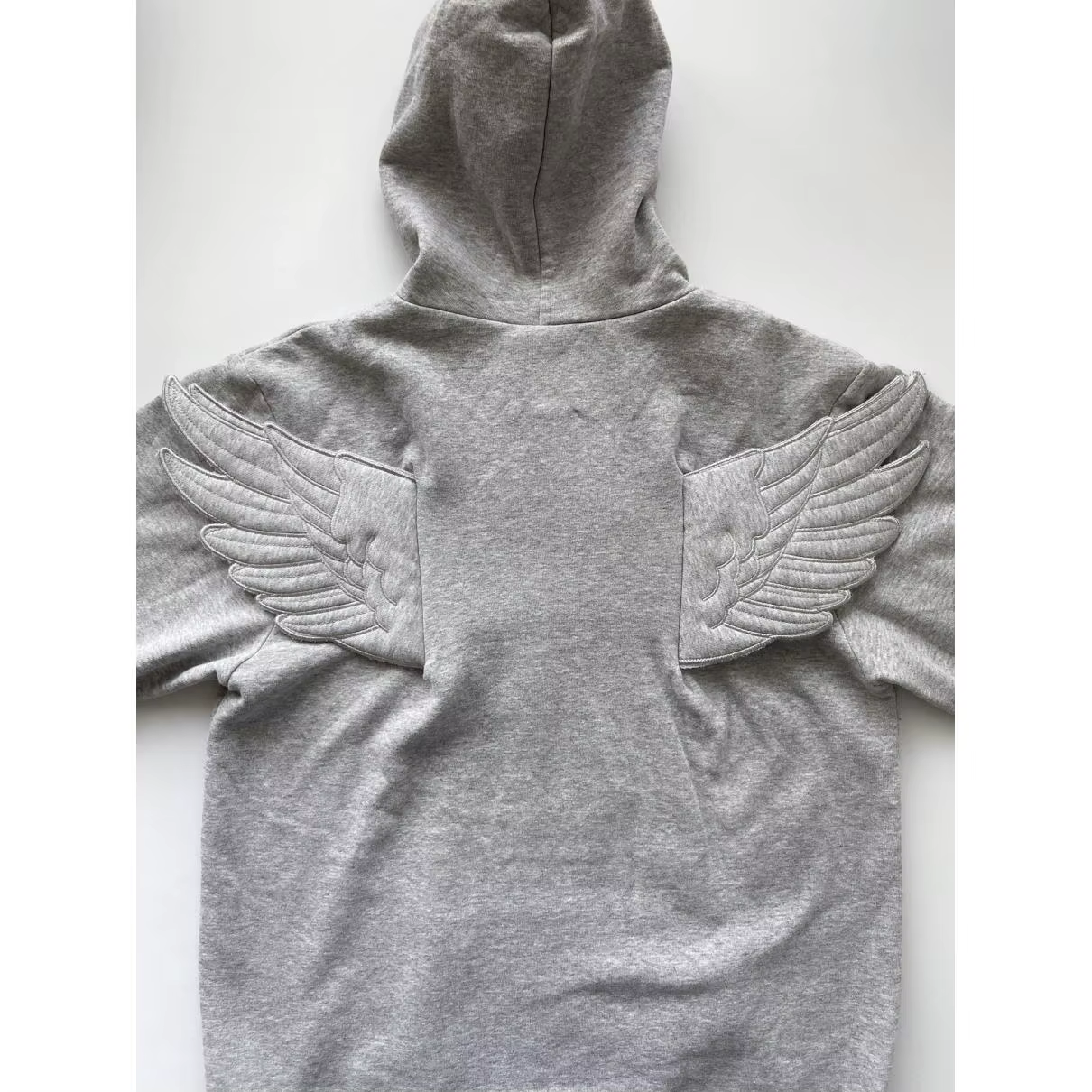 Sweat-shirt à capuche Y2K Angel Wings, style Harajuku rétro, streetwear gris, sweat-shirt oversize, 