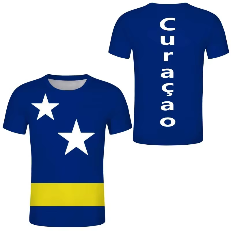 T-shirt de sport Republic of Curacao Feel pour hommes, t-shirts graphiques de mode décontractés, foo