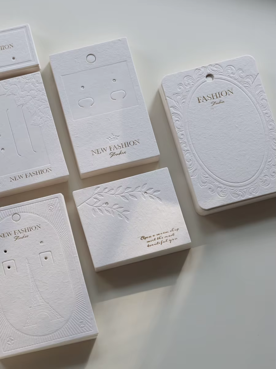 Carton de Protection de l'environnement personnalisé pour accessoires de bijoux, étiquettes de suppo