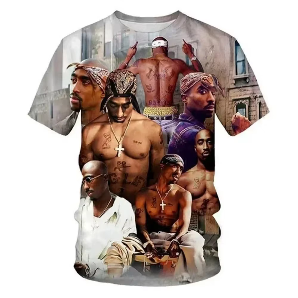 Nouveau T-Shirt Harajuku hommes T-Shirt mode 2pac graphique T-Shirts Hip Hop hommes T-Shirts été hau