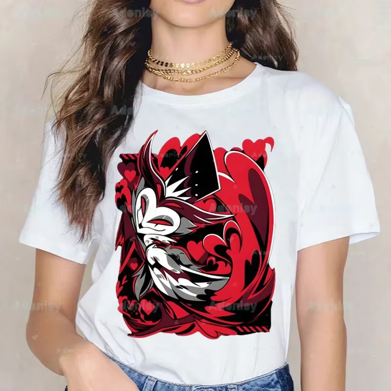 Dessins animés Helluva Boss T-shirts femmes été T-shirts graphiques chemises drôles pour femme T-shi