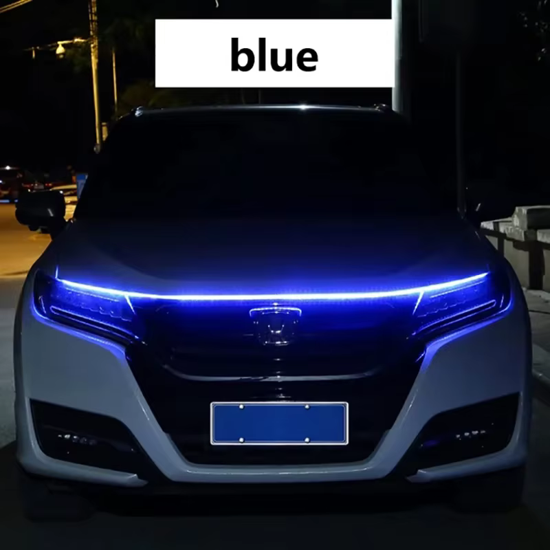 Feux diurnes à LED pour capot de voiture, démarrage par balayage, lumières décoratives, guide de cap