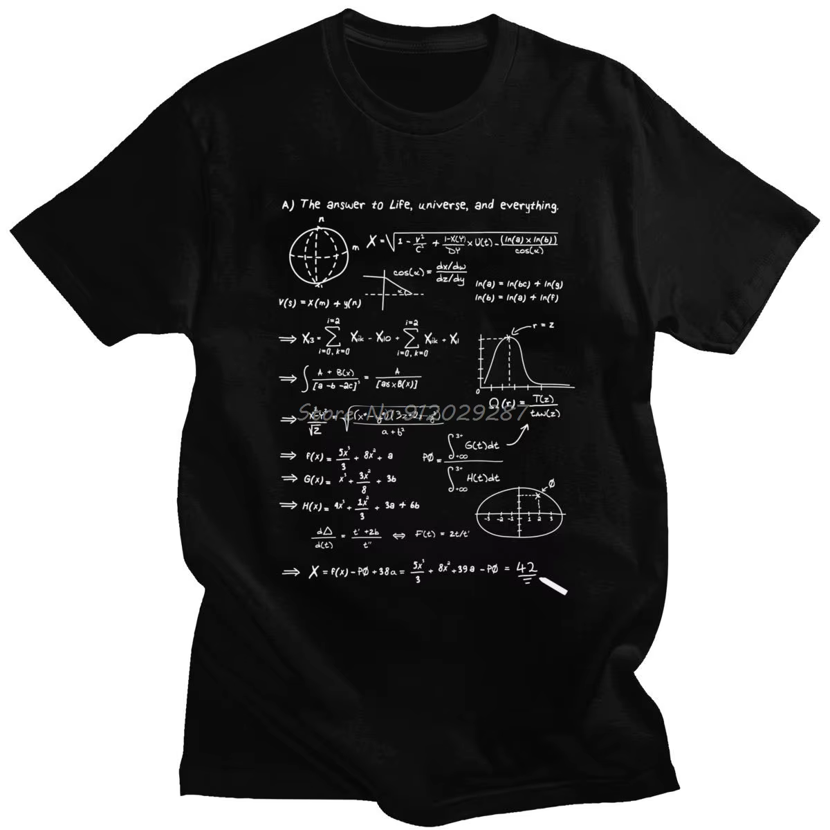 T-shirt mathématique drôle signifiant de vie chemise hommes coton à manches courtes Humor T-shirt ma