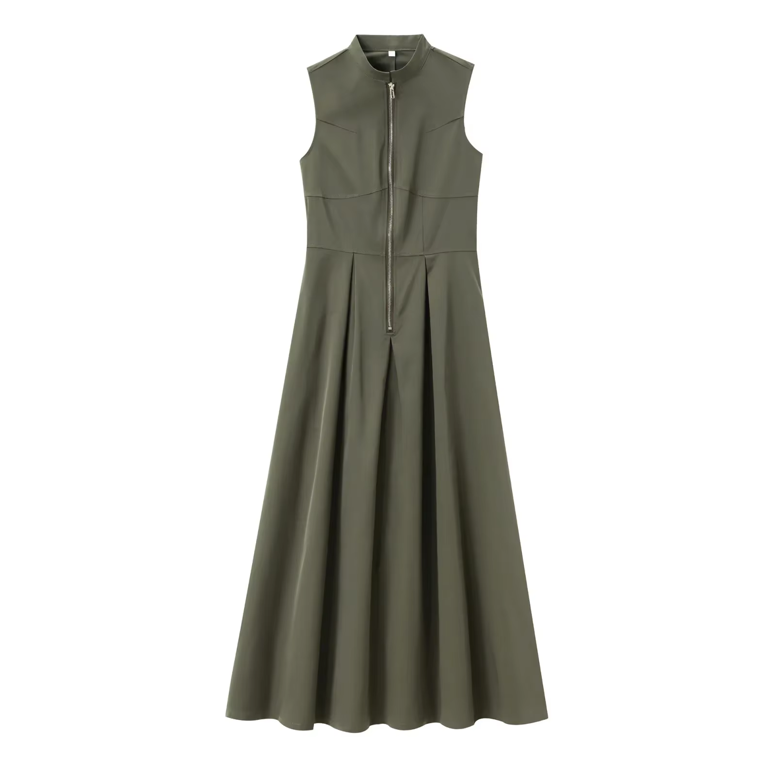 Nouvelle Robe Midi Femme Printemps 2025-2026 Style Français Col Rond Sans Manches Taille Cintrée Tem