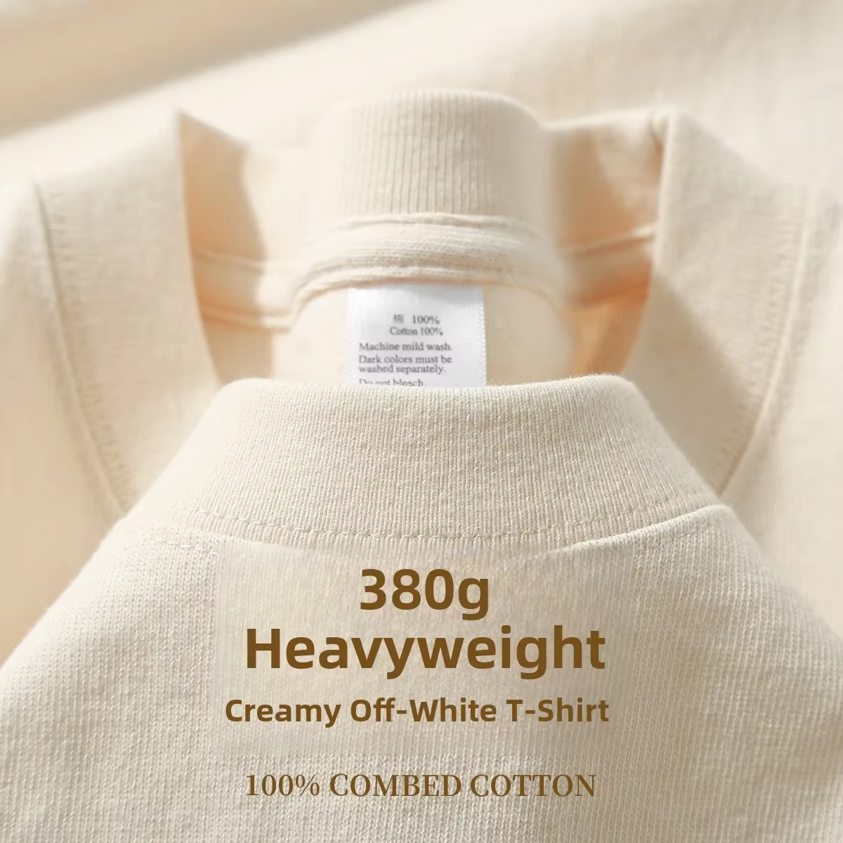 300g coton t-shirts hommes à manches courtes poids lourd été col rond ample respirant chemise pour h