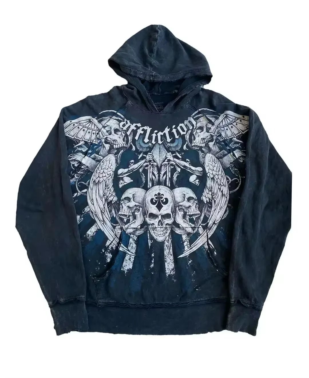 Sweat-shirt à capuche gris Harajuku, mode streetwear gothique, crâne, sweat-shirt à capuche oversize