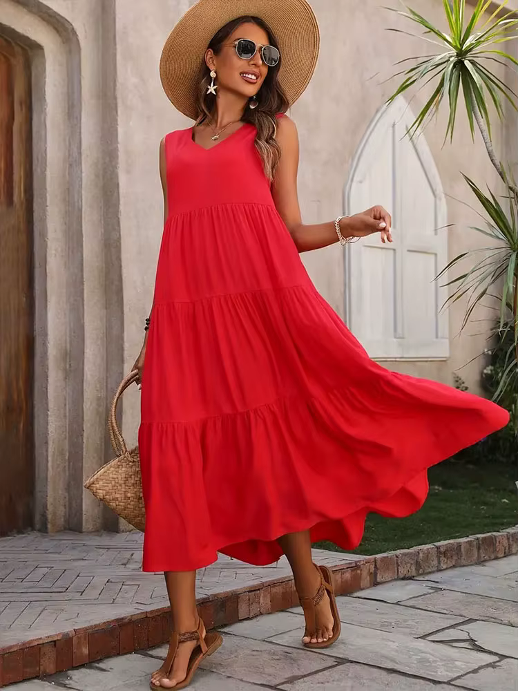 Robe Femme 2024, Robe d'été décontractée, Robes de marque élégantes, Robe jaune et noire, Femme