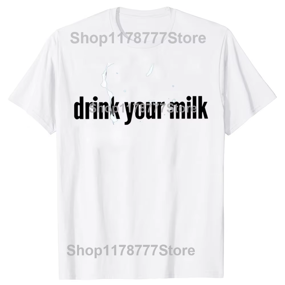 Drôle boire votre lait t-shirts Streetwear à manches courtes cadeaux d'anniversaire hommes vêtements