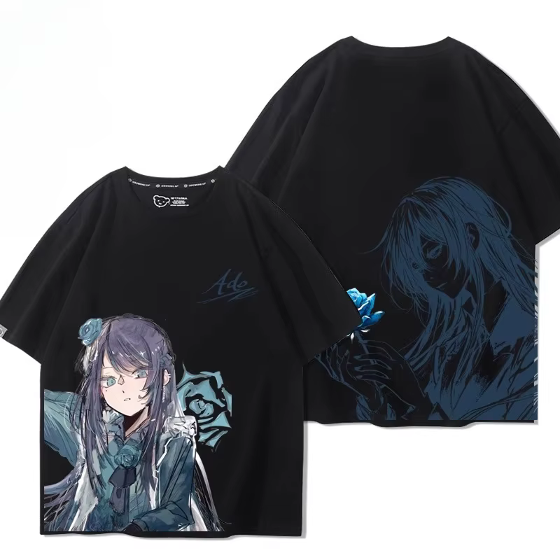 Ado World Tour 2025 Hibana t-shirt surdimensionné femmes hommes 100% coton col rond manches courtes 
