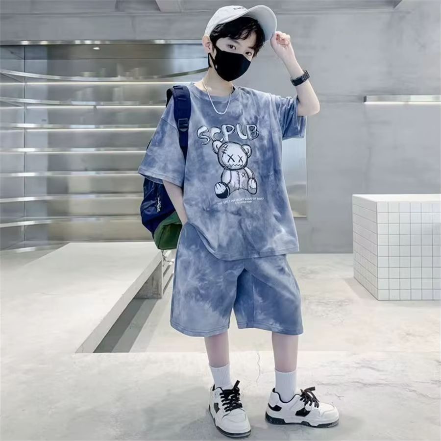 Vêtements d'été pour adolescents, tenue décontractée, survêtement pour enfants, t-shirt ample + shor