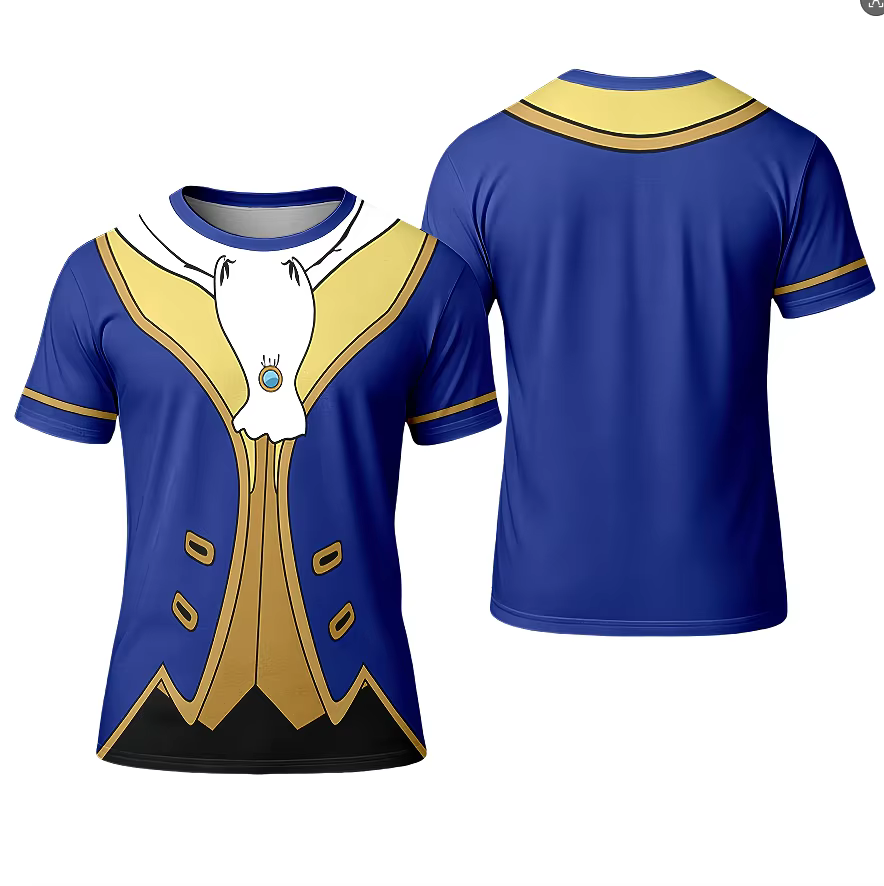 Costume de prince la Bête, t-shirt 3D pour cosplay, costume d'Halloween pour groupe familial, t-shir
