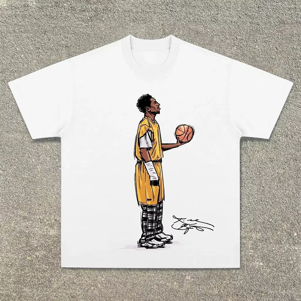 Kobe a recherché dans les femmes lourdes américaines hommes T-shirt numérique pulvérisation directe 