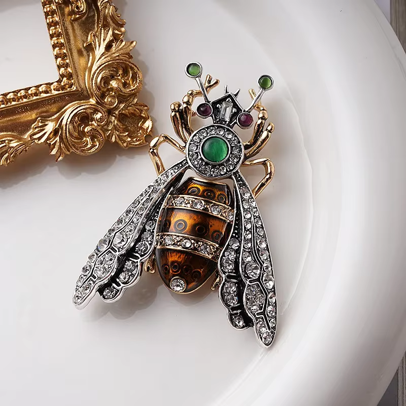 Broche de conception d'équation de luxe simulée vintage, épingles baroques, manteau imbibé unisexe, 