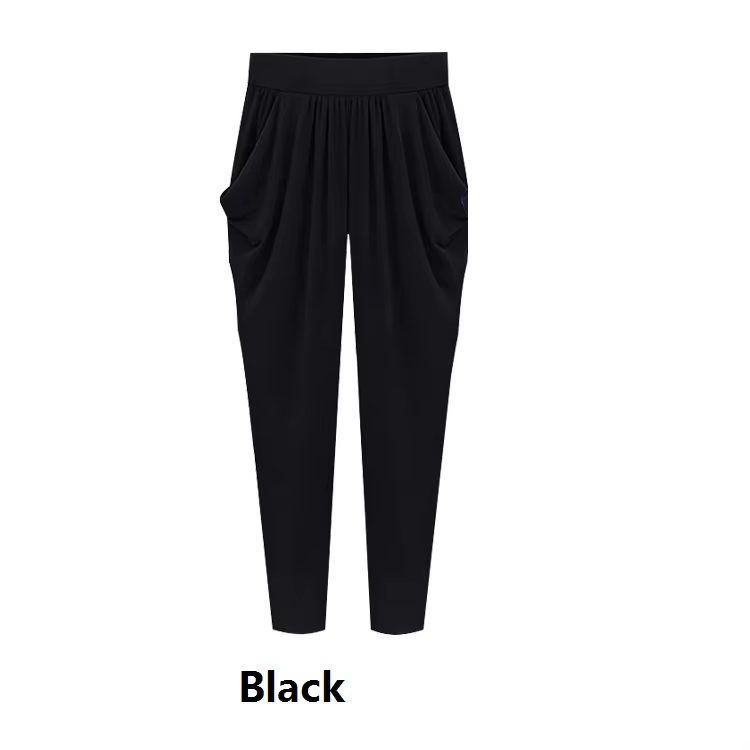 Pantalon sarouel d'été pour femmes, taille haute, ample, droit, longueur cheville, confortable, déco