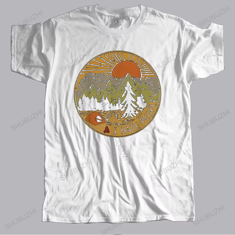 Je déteste les gens T-shirt amour Camping T-shirt drôle randonnée rétro T-shirt impression numérique