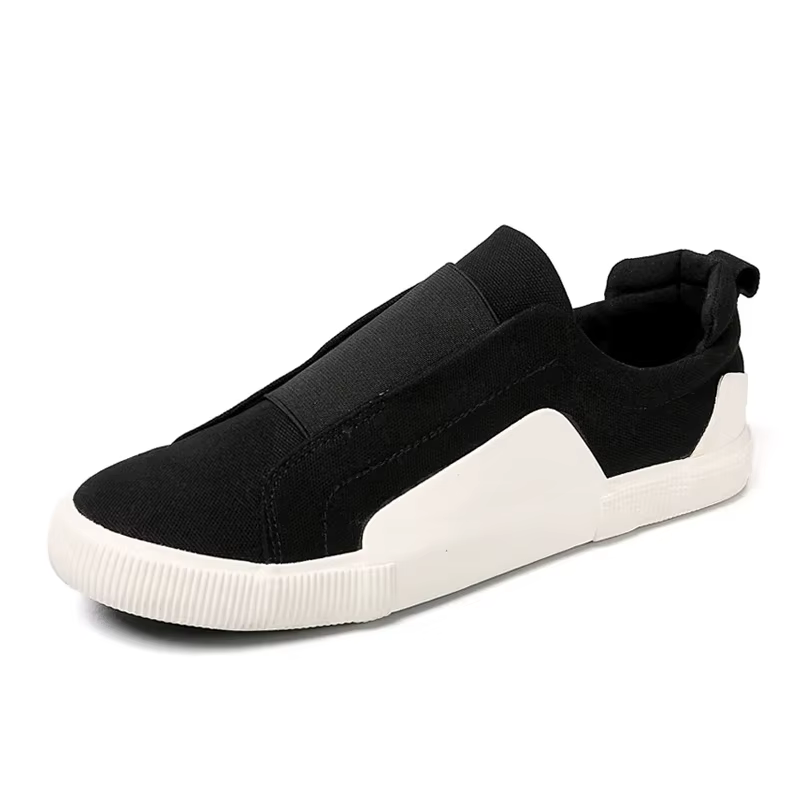Baskets plates décontractées pour hommes, style de rue cool, chaussures pour hommes, noir, blanc, mo