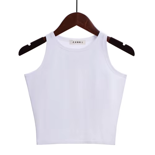 Mode 2025 nouvelles femmes Sexy coton haut court culture Bustier multicolore sans manches recadrée B