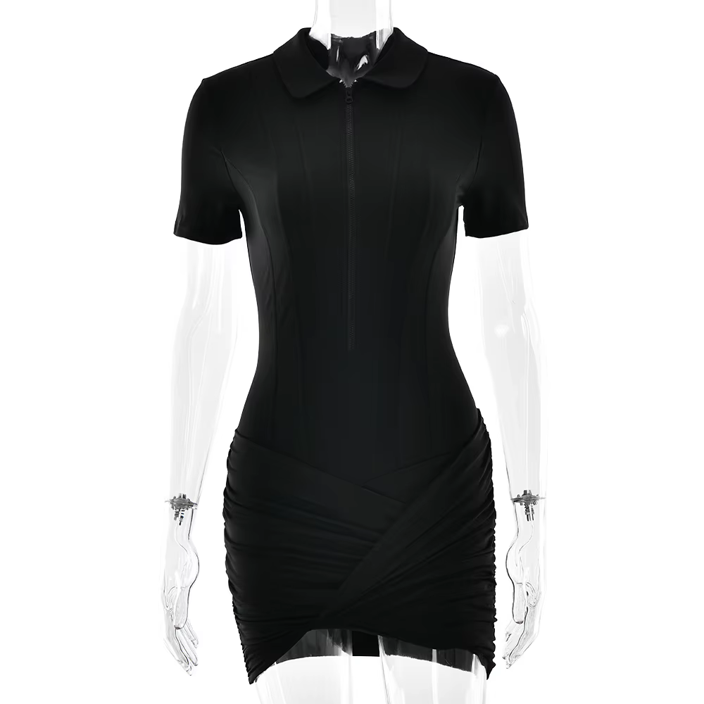Ensemble décontracté Gtpdpllt pour femme : combinaison à col polo zippé, manches courtes, taille hau